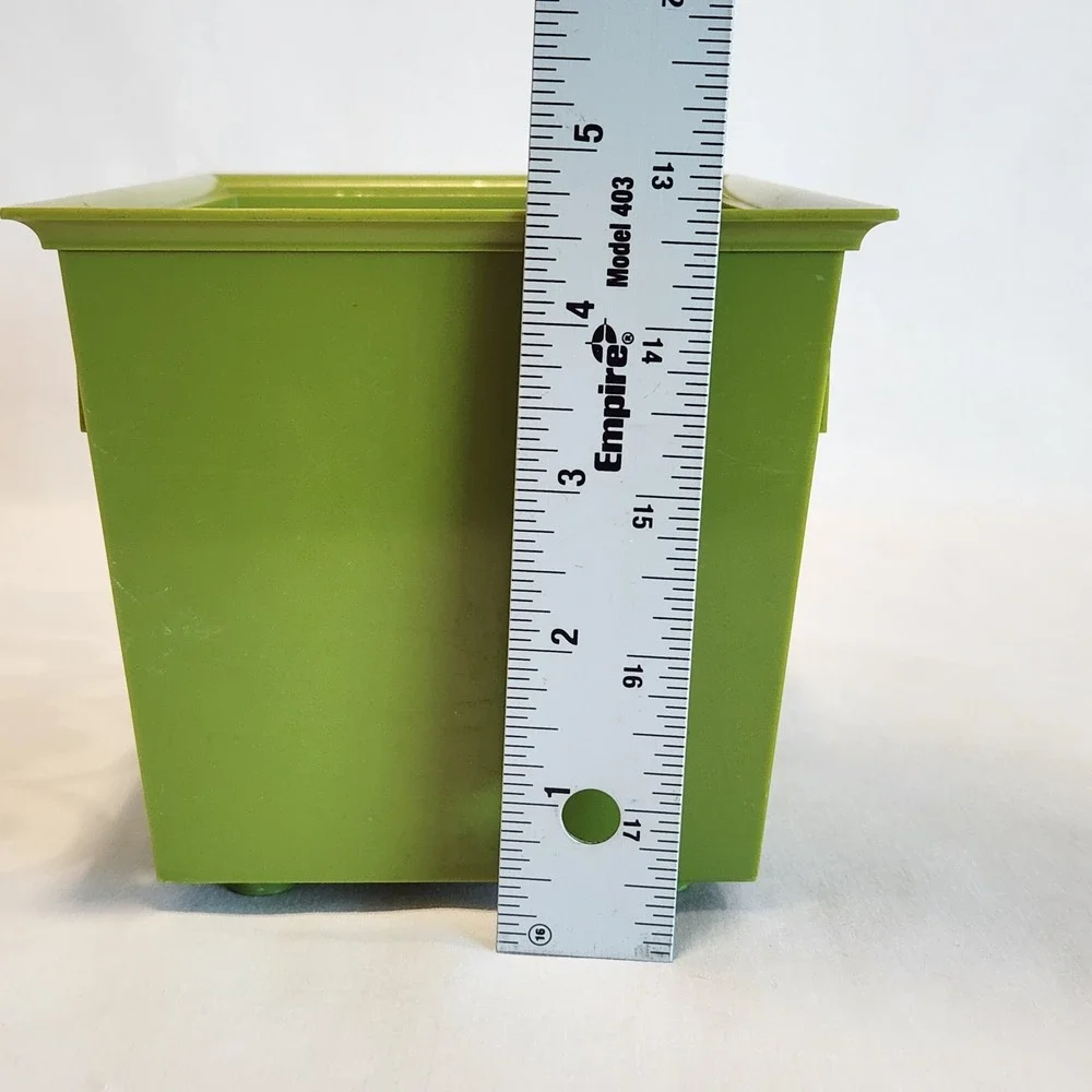 Vintage Lime Green Retro Floral Cutout Napkin Holder‎ Plastic Storage Basket MCM